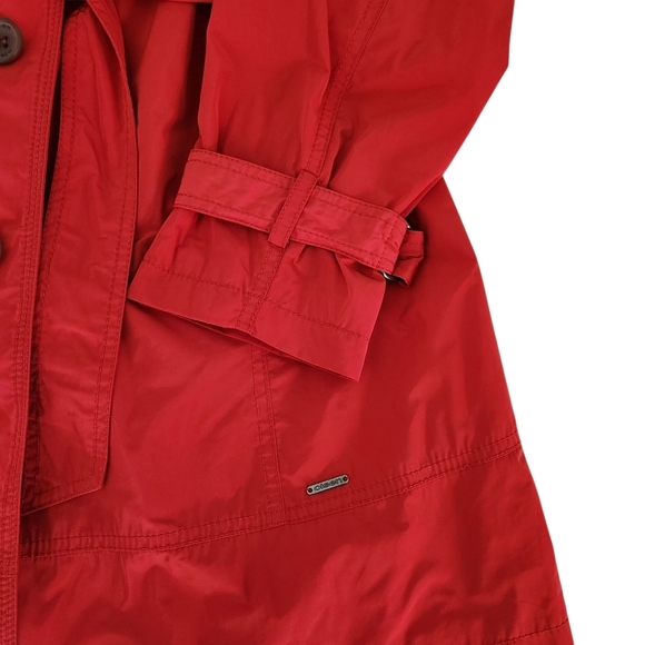 OLSEN Europe outdoor red trench coat belted lightweight jacket size m/l - Picture 5 of 16
